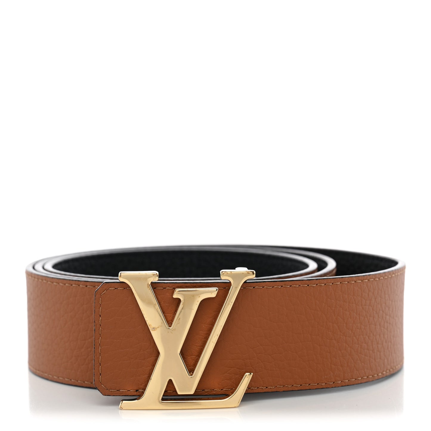 Taurillon Calfskin 30mm LV Initiales Reversible Belt 100 40 Black