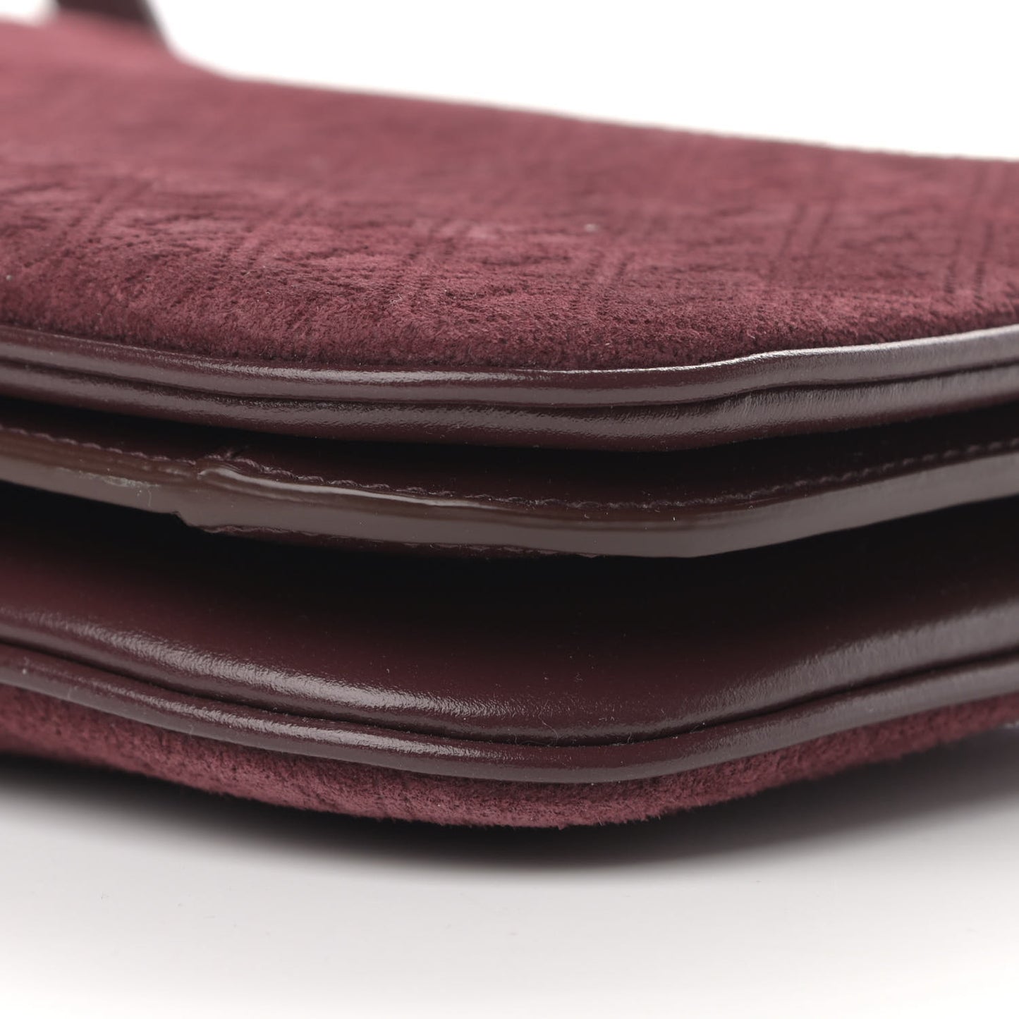 Suede All-Over Monogram Crossbody Burgundy