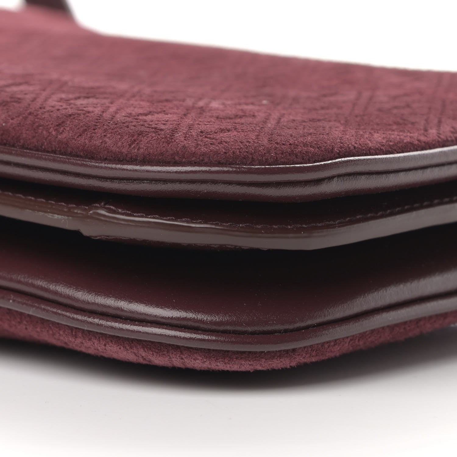Saint Laurent Suede All-Over Monogram Crossbody Burgundy 10 of 10