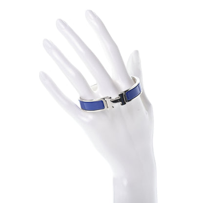 Hermes Narrow Enamel Clic Clac H Bracelet PM Blue Electrique 2 of 4