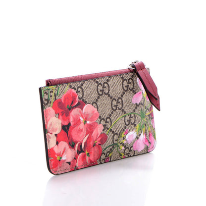 Gucci GG Supreme Monogram Blooms Key Ring Coin Case Beige Multicolor Dry Rose 3 of 6