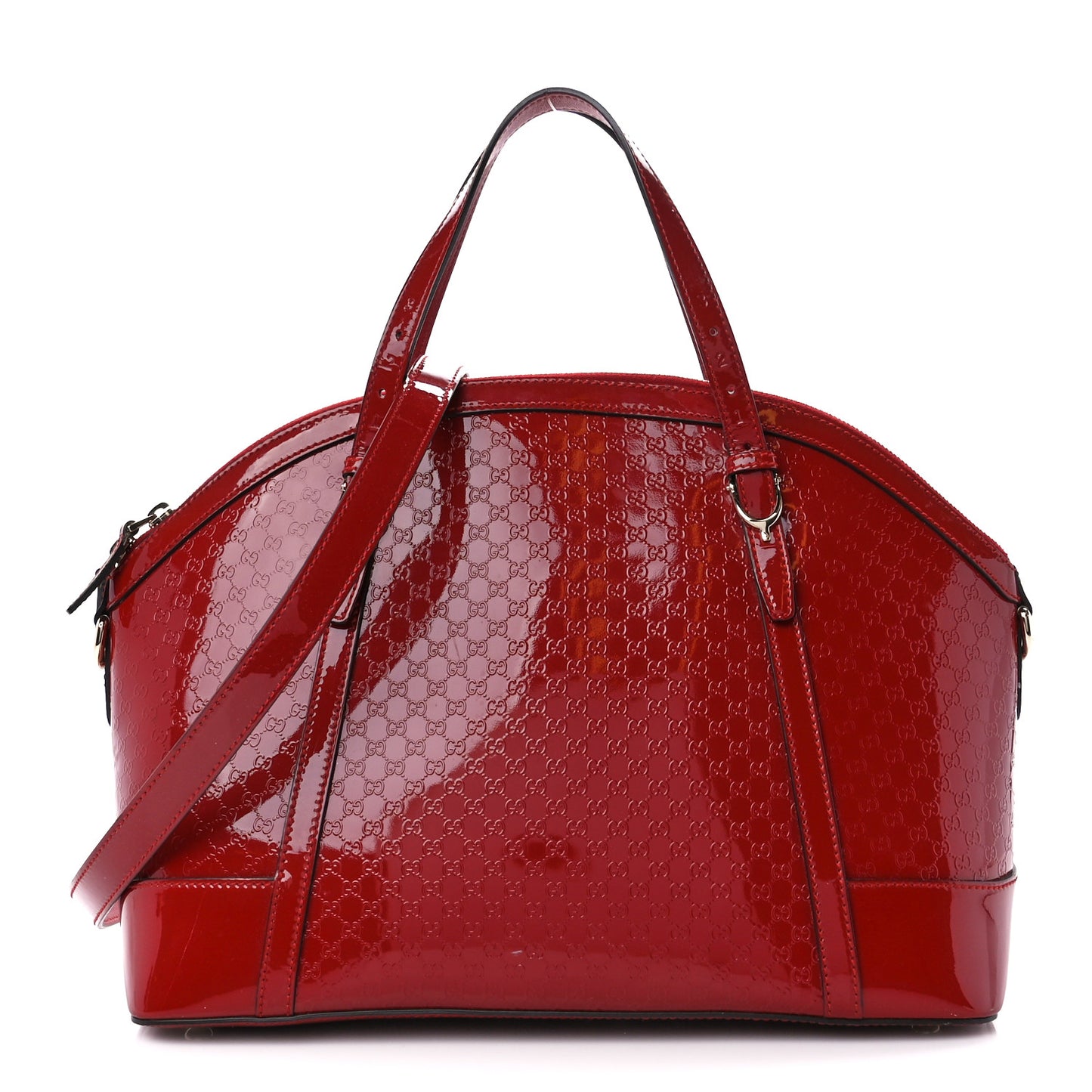Patent Microguccissima Medium Nice Top Handle Dome Bag Rose Bed