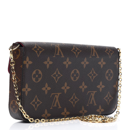 Louis Vuitton Monogram Pochette Felicie Chain Wallet Fuchsia 3 of 11