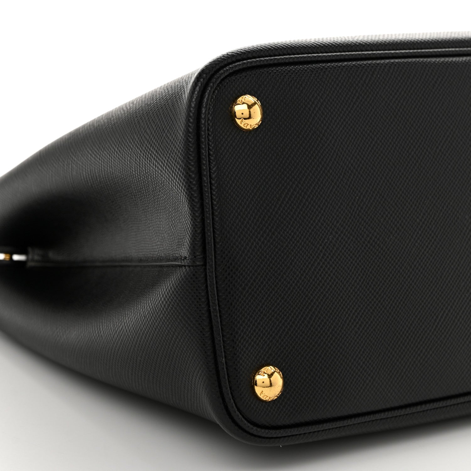 Prada Saffiano Cuir Medium Double Bag Black Fuoco 8 of 9