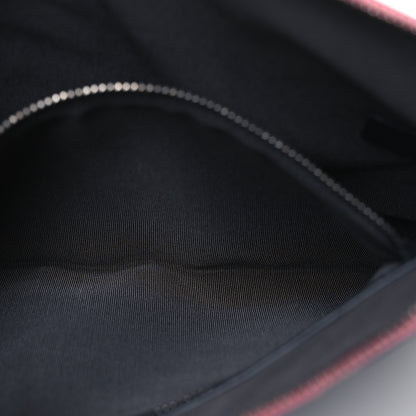 Chanel Aged Calfskin Chevron Quilted Medium Gabrielle Cosmetic Case Pink Navy Black 6 of 10