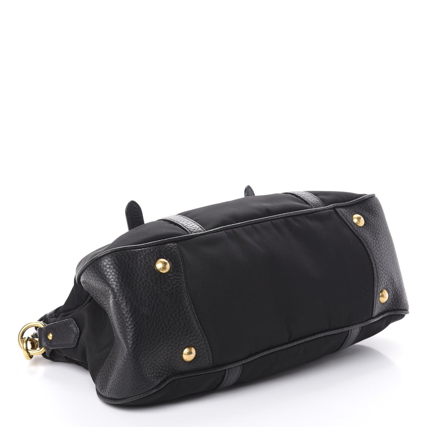 Tessuto Nylon Vitello Daino Shopping Satchel Black