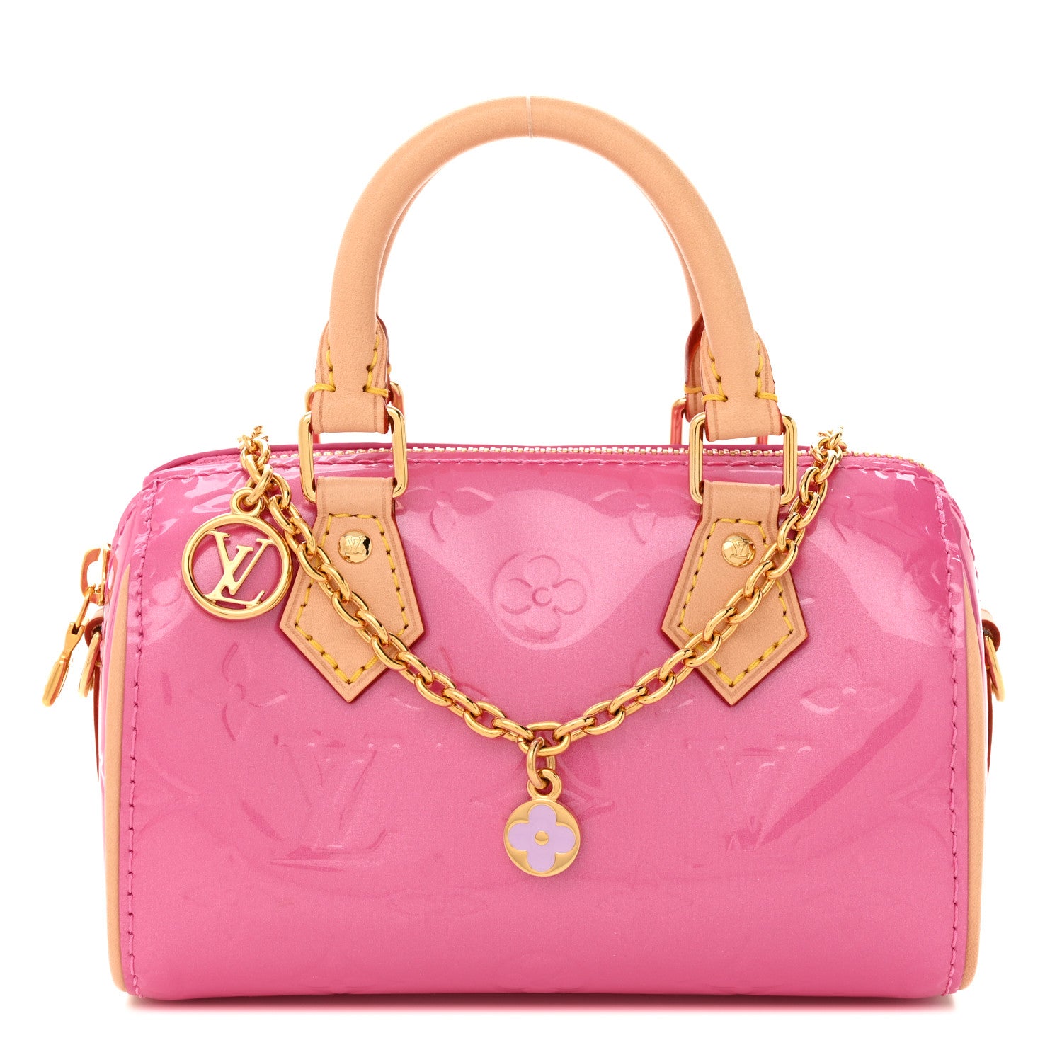 Louis Vuitton Vernis Monogram Nano Speedy Neon Pink 1 of 9