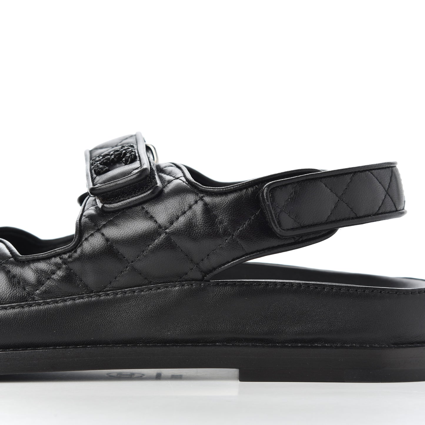 Lambskin Velcro Dad Sandals 38.5 Black