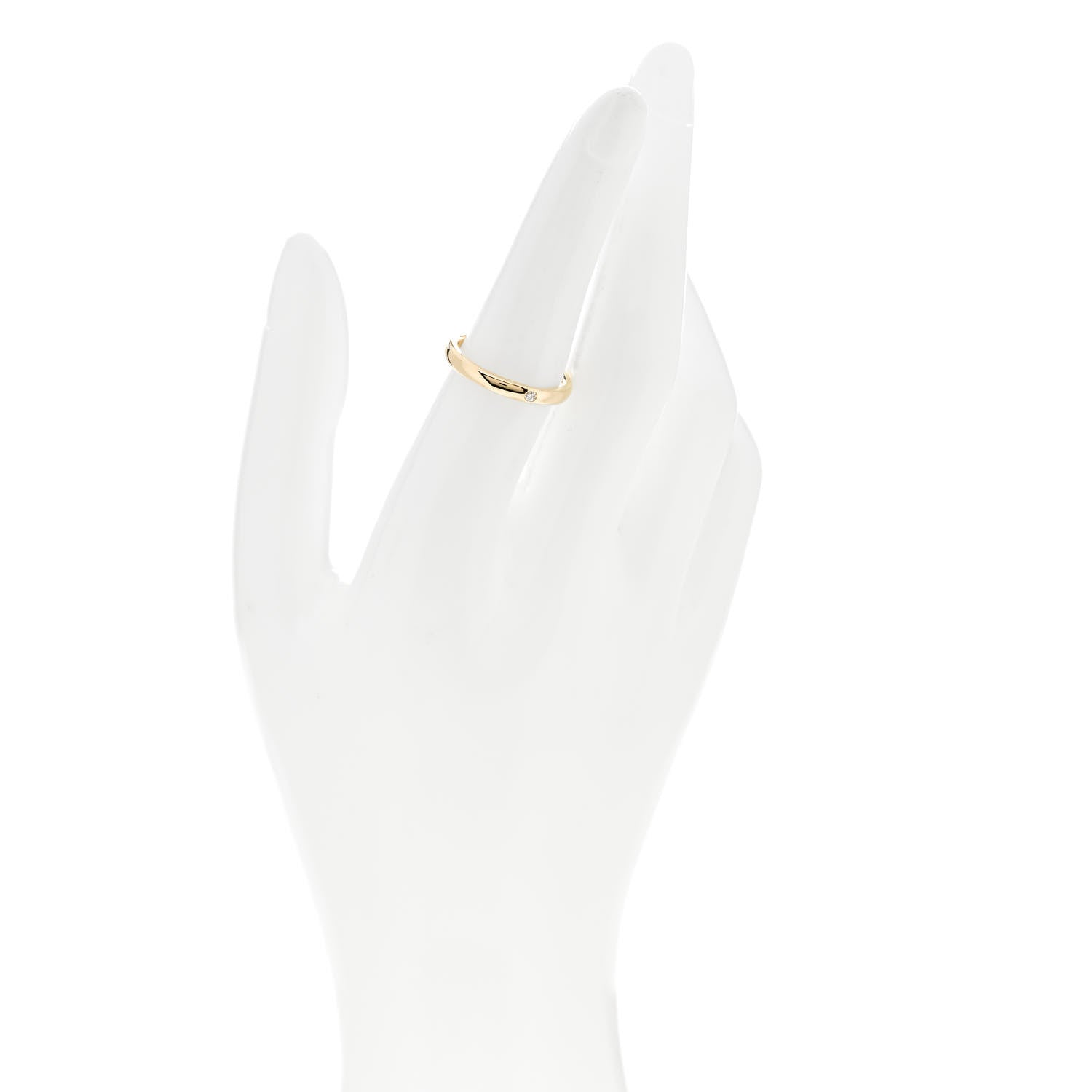 Tiffany 18K Yellow Gold Diamond 3mm Elsa Peretti Band Ring 54 6.75 2 of 5