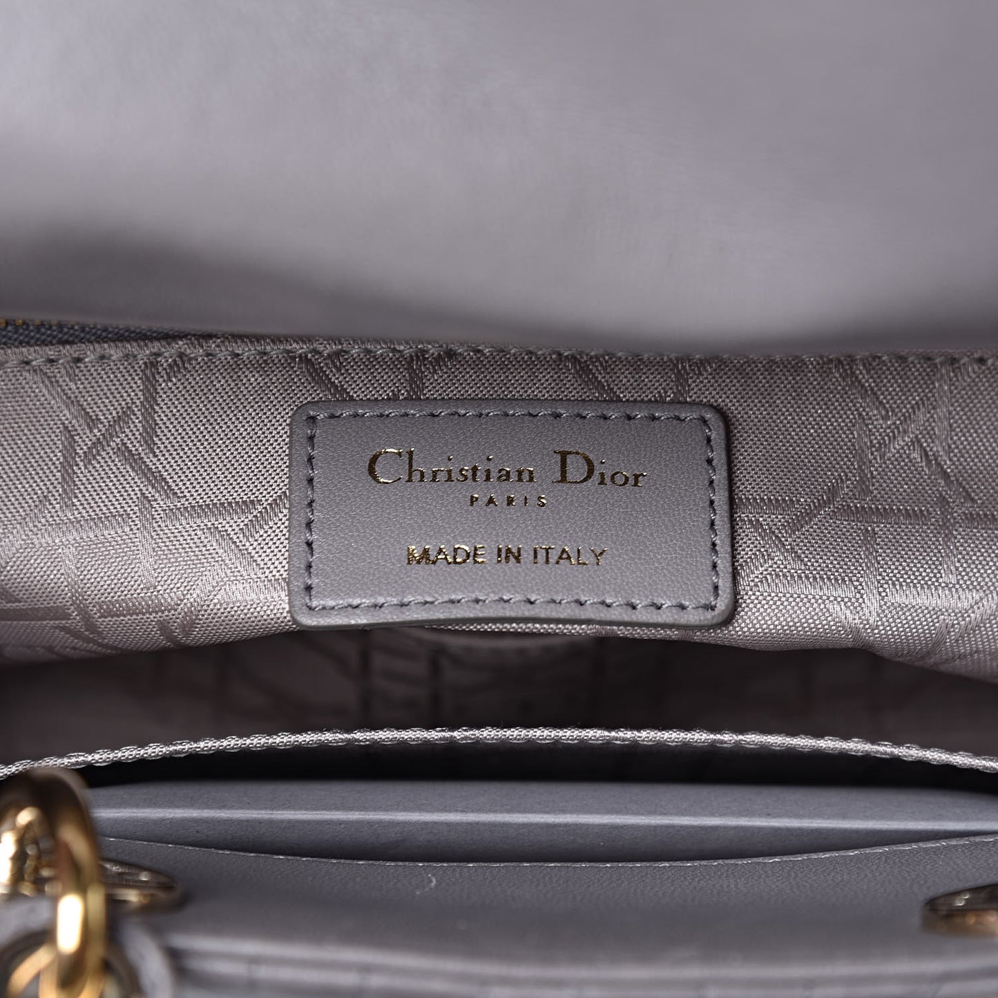 Lambskin Cannage Small My Lady Dior Gris