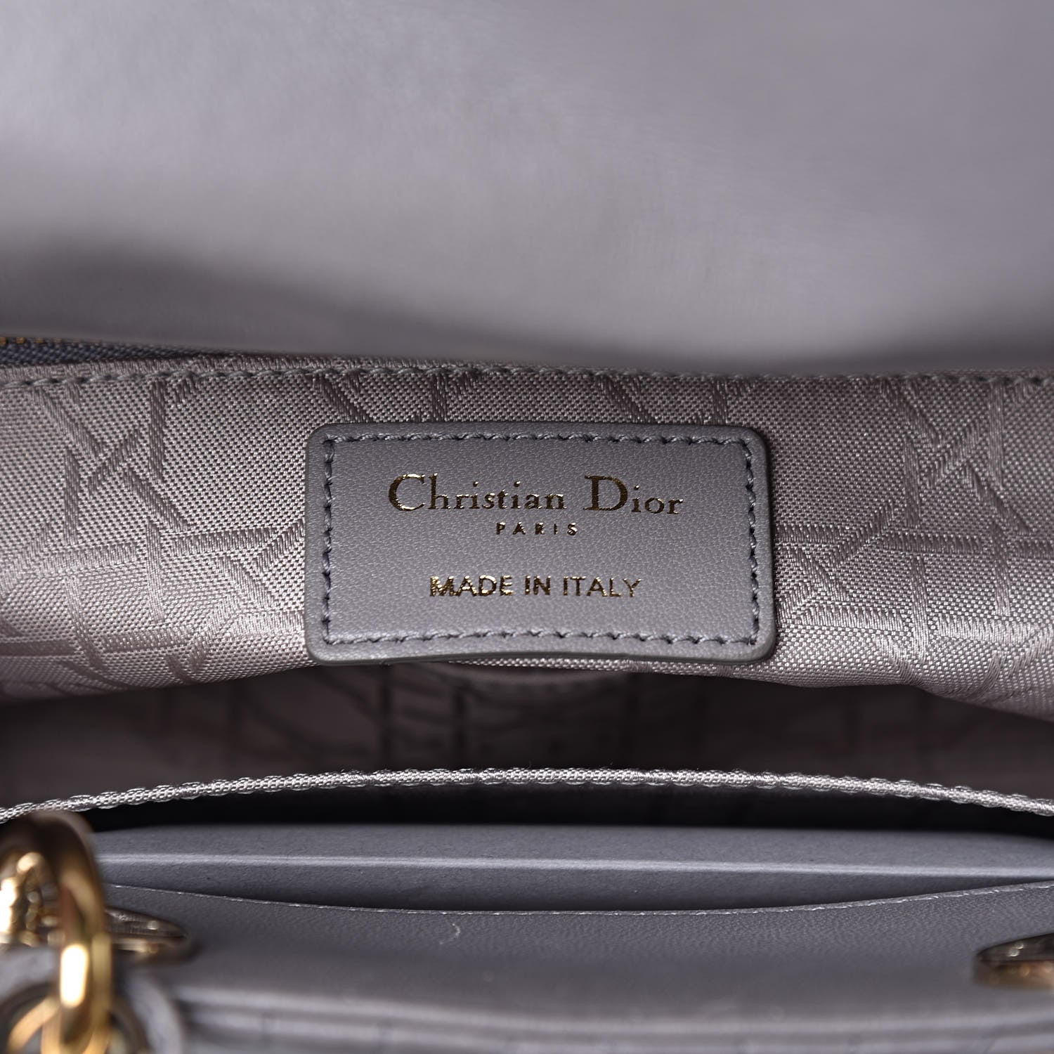 Christian Dior Lambskin Cannage Small My Lady Dior Gris 8 of 12