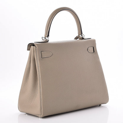 Hermes Taurillon Clemence Kelly Retourne 28 Gris Tourterelle 5 of 27