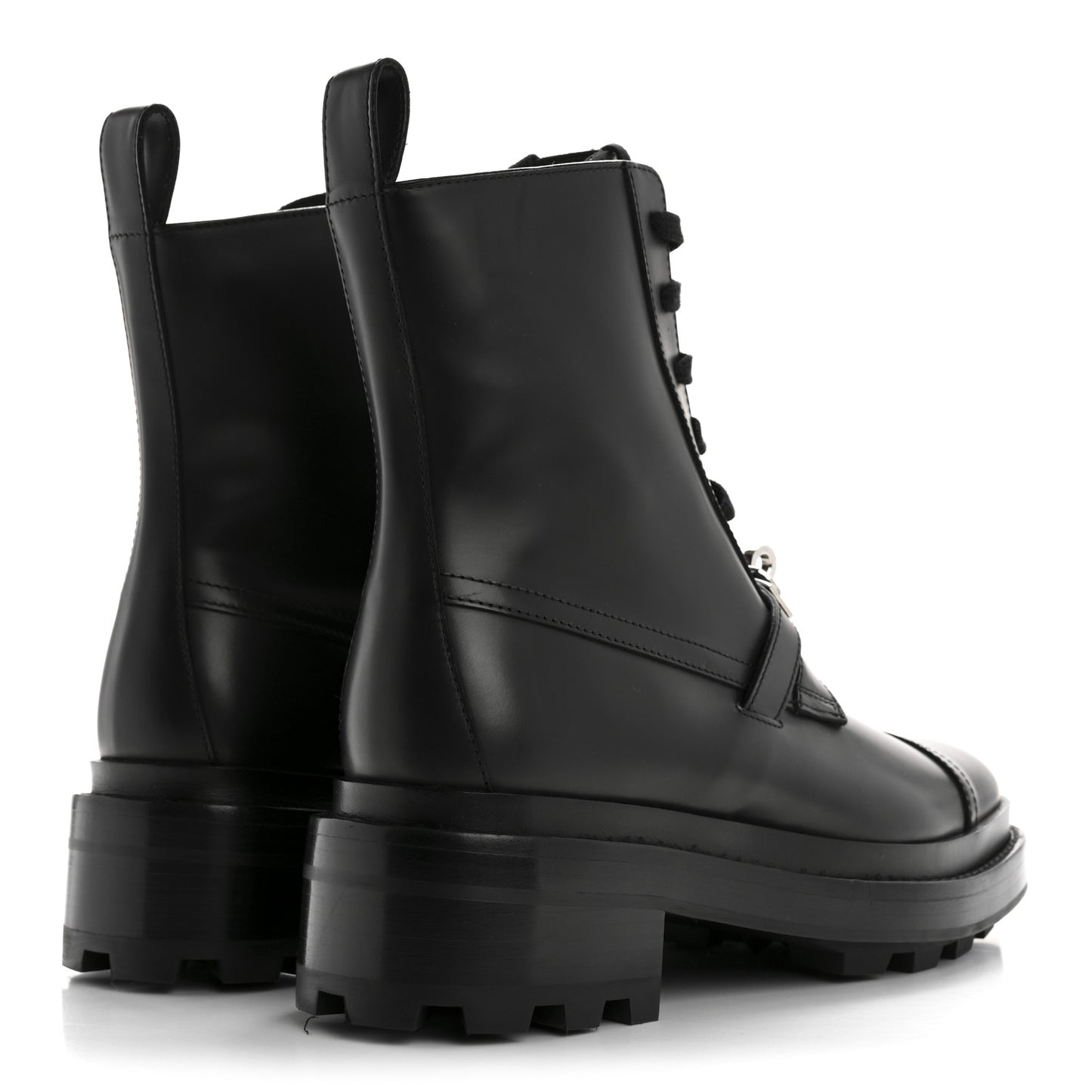 Glossed Calfskin Funk Ankle Boots 36 Black