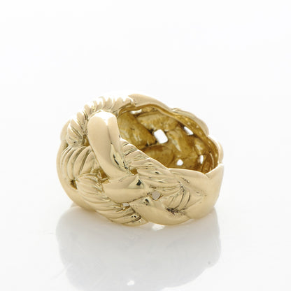 David Yurman 18K Yellow Gold Wide Woven Cable Ring 51.5 6 3 of 4
