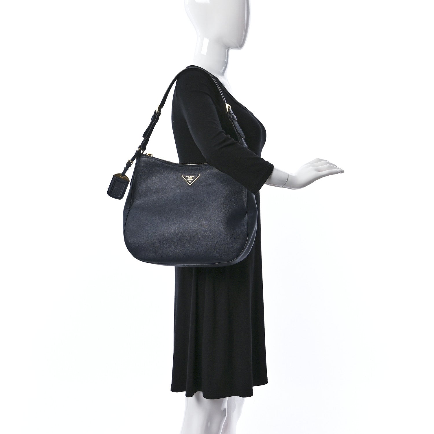 Prada Saffiano Lux Shoulder Bag Baltico 2 of 9