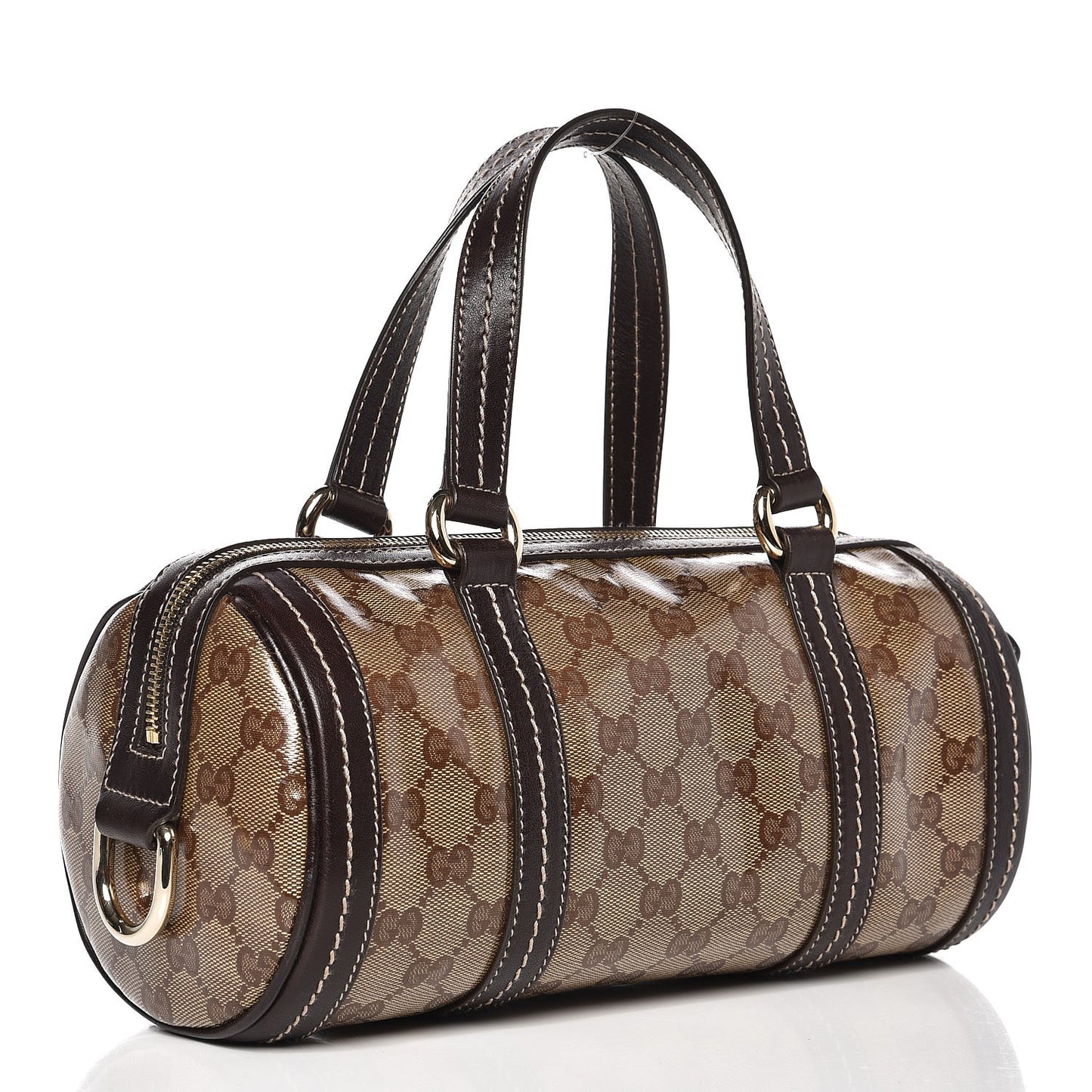 Crystal Monogram Duchessa Small Boston Bag Brown