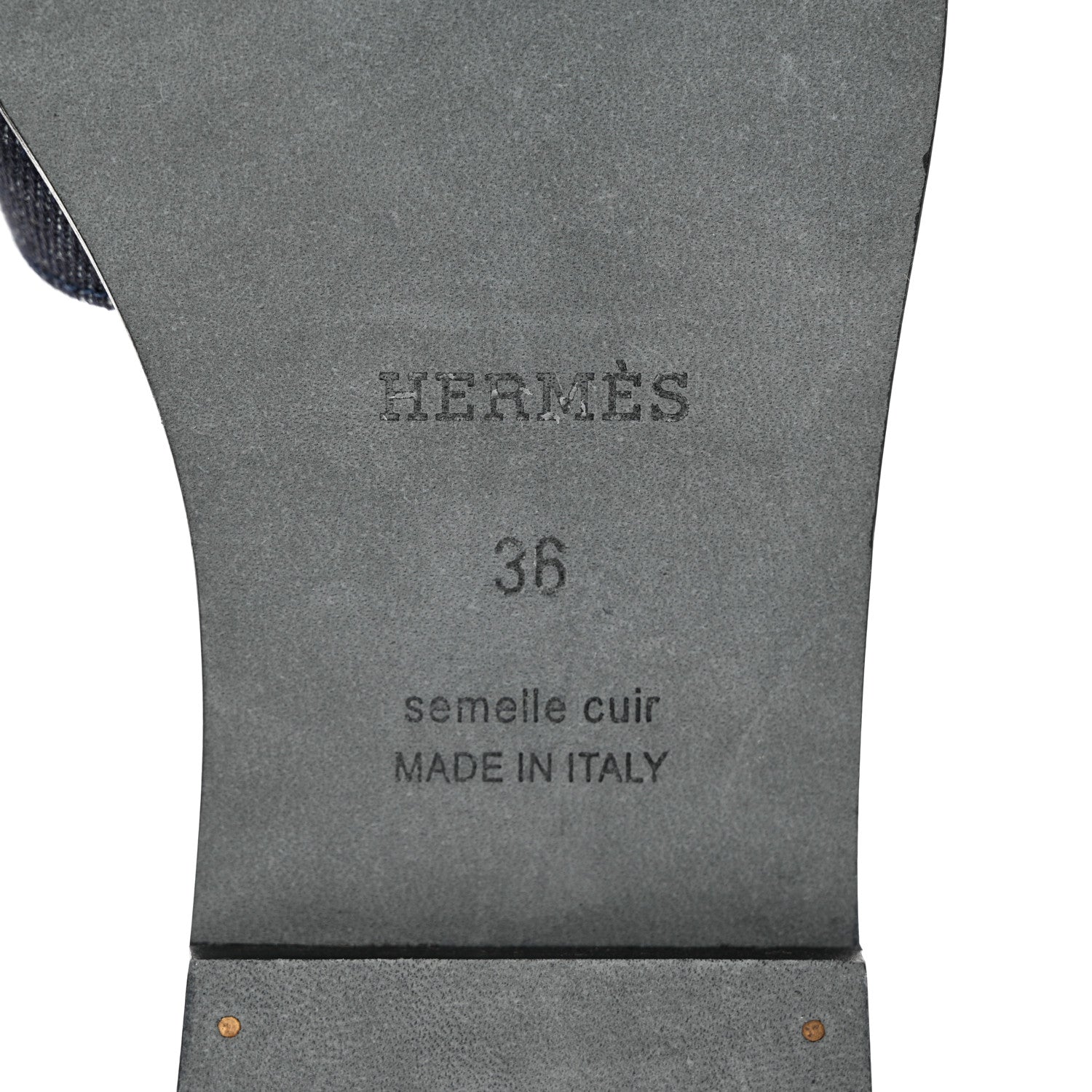 Hermes Denim Canvas Oran Sandals 36 Bleu Brut 6 of 8