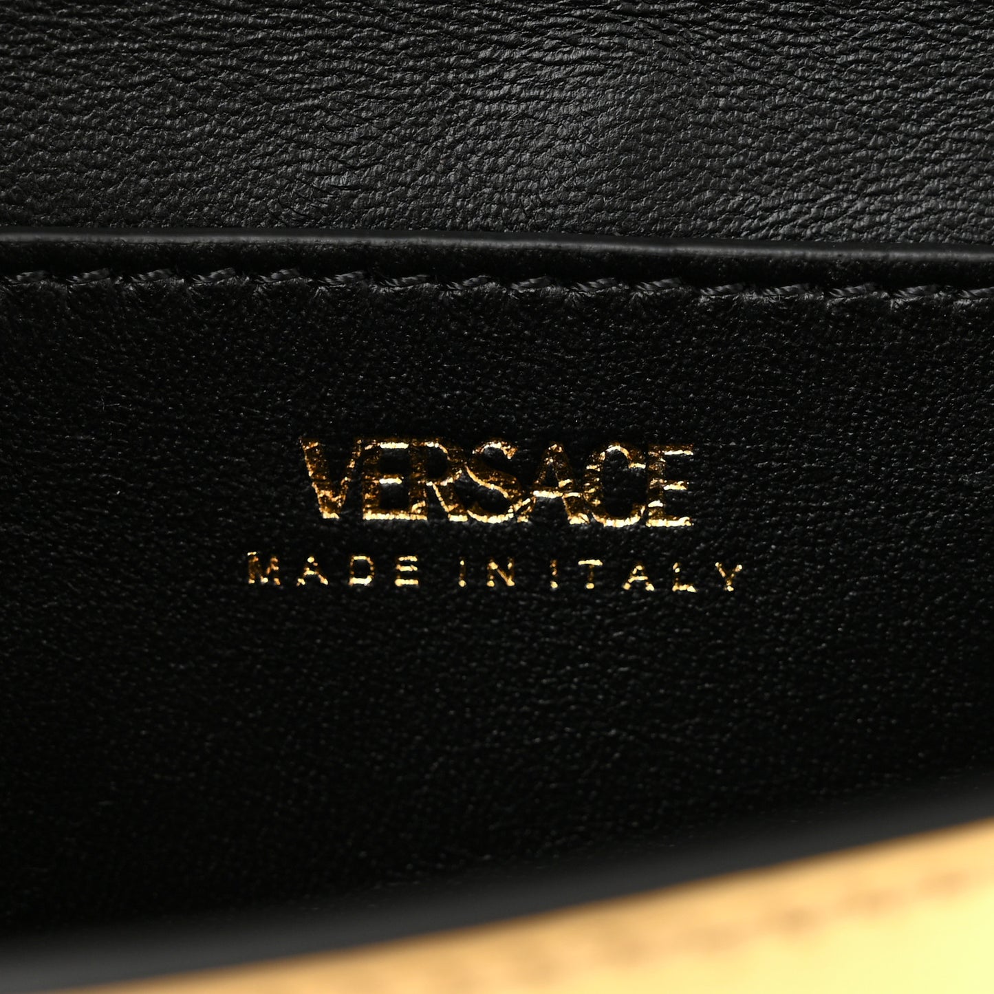 Patent Metallic La Medusa Pouch On Chain Gold