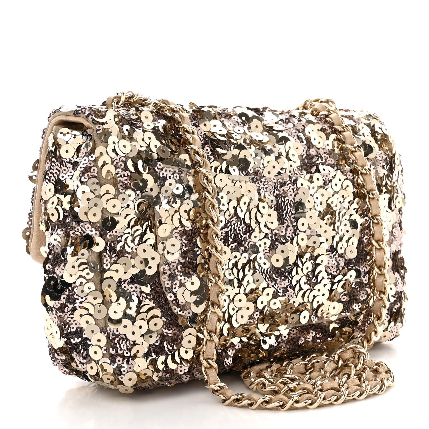 Chanel Sequin Lambskin Mini Flap Gold 3 of 10