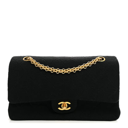 Chanel Jersey Quilted Medium Double Flap Black 1 of 10