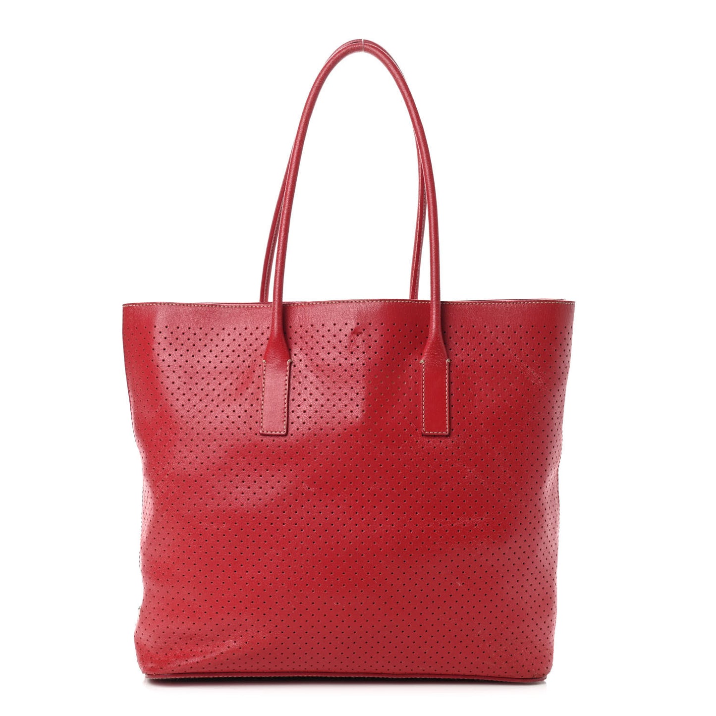 Vitello Drive Perforated Perforated Tote Fuoco
