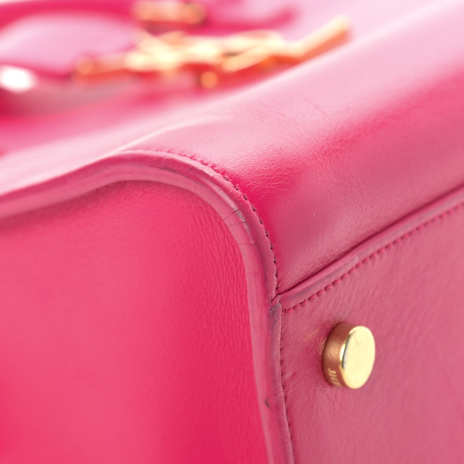 Saint Laurent Calfskin Small Monogram Cabas Fuchsia 8 of 16