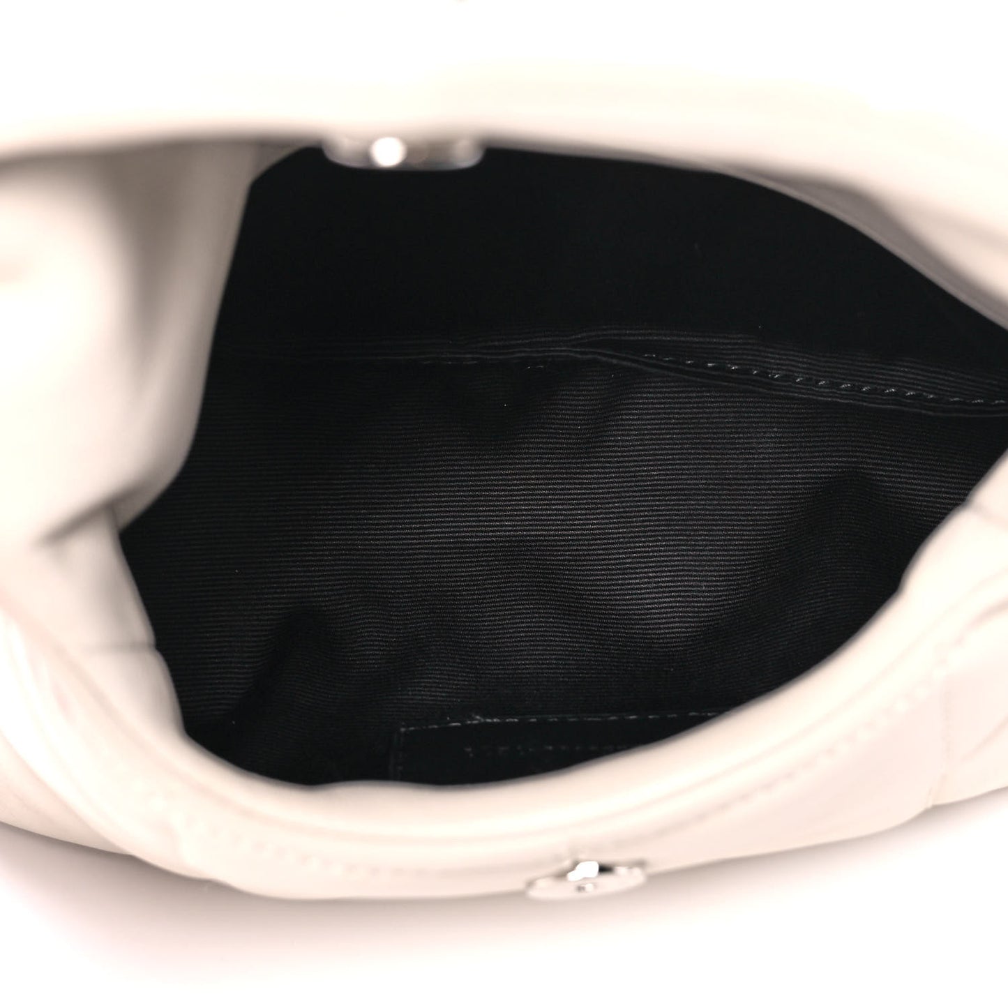 Lambskin Monogram Loulou Puffer Pouch Clutch Crema Soft