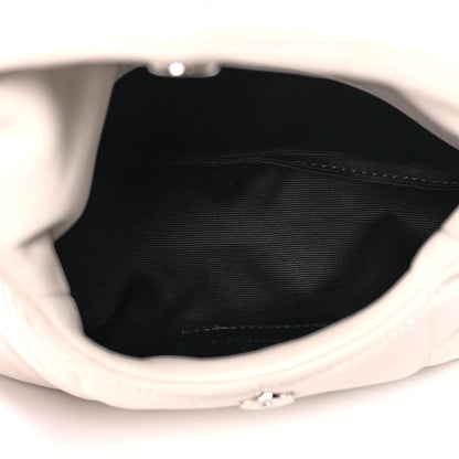 Saint Laurent Lambskin Monogram Loulou Puffer Pouch Clutch Crema Soft 5 of 10