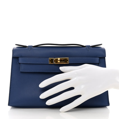 Hermes Swift Kelly Pochette Clutch Bleu Brighton 2 of 10