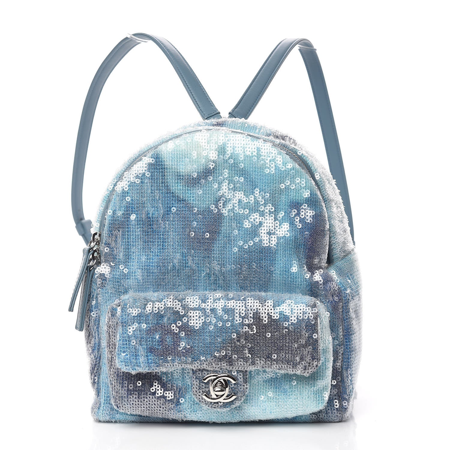 Chanel Sequin Tri-color Waterfall Backpack Light Blue 1 of 10