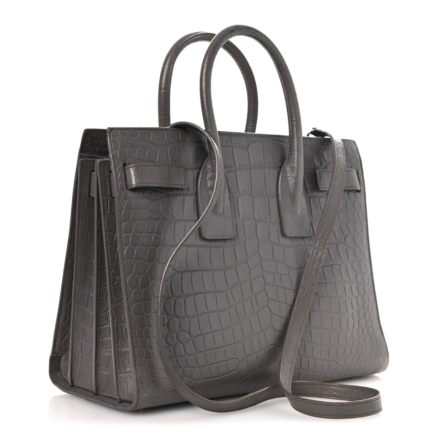 Calfskin Crocodile Embossed Small Sac de Jour Fog