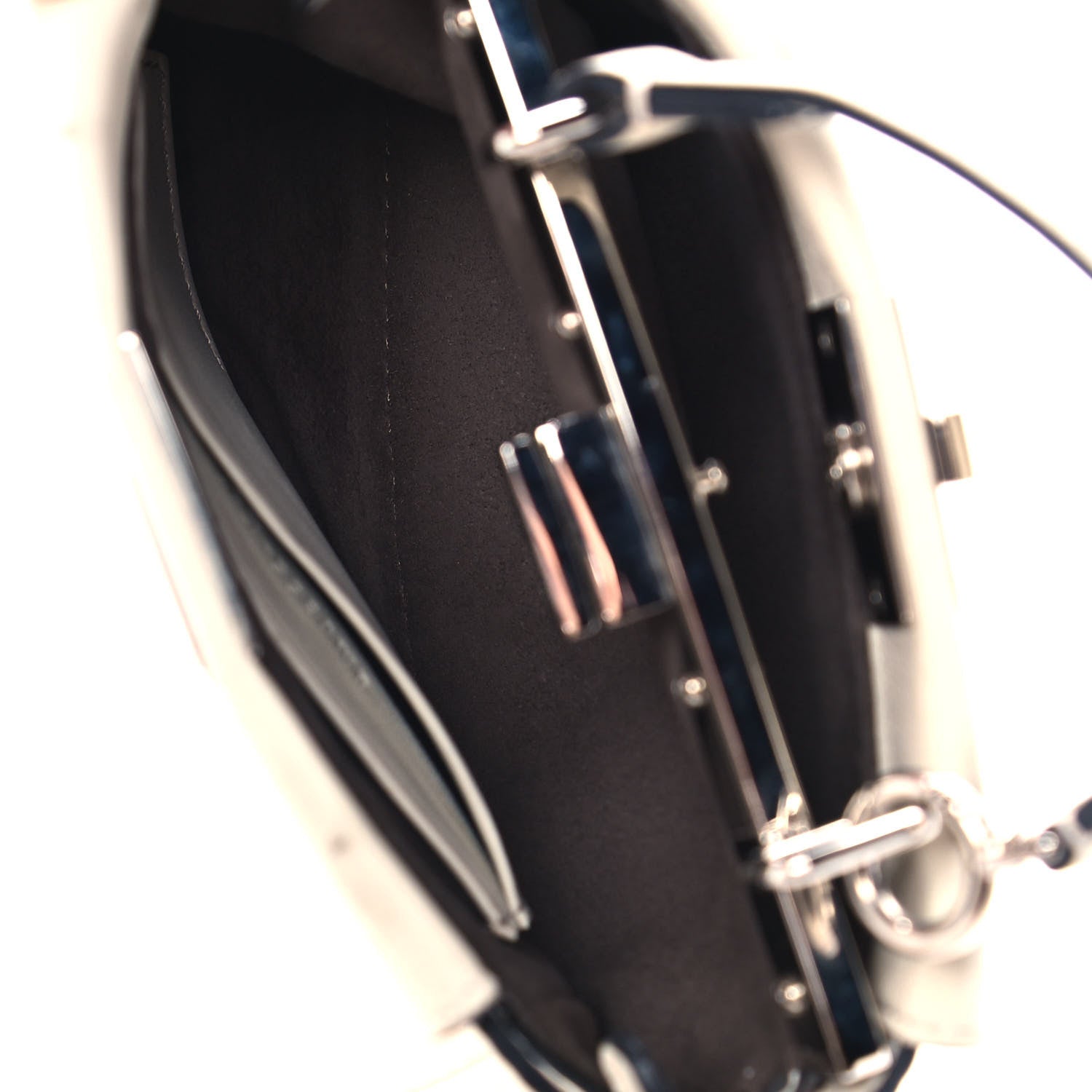 Fendi Shiny Nappa Micro Peekaboo Iconic Satchel White 5 of 15