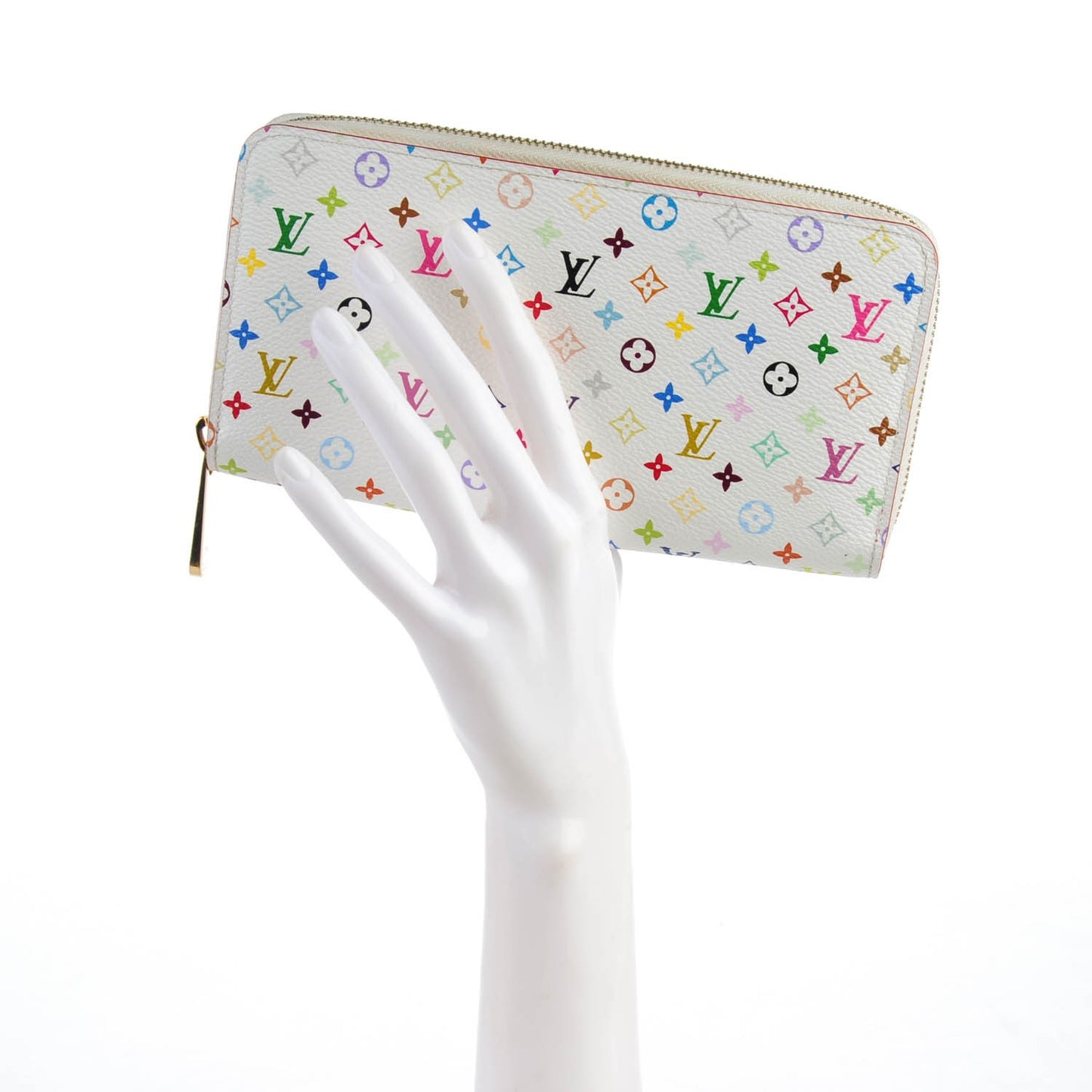 Monogram Multicolor Zippy Wallet White