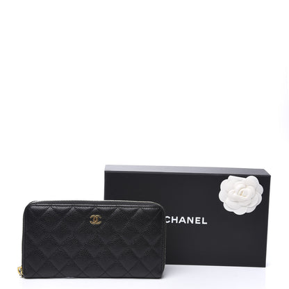 Chanel Caviar Quilted Large Gusset Zip Around Wallet Black 8 of 8