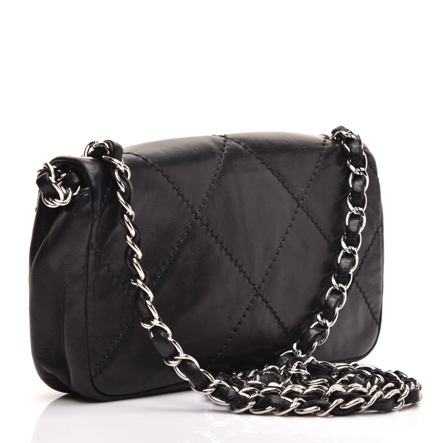 Chanel Lambskin Diamond Stitched Mini Flap Black 3 of 11