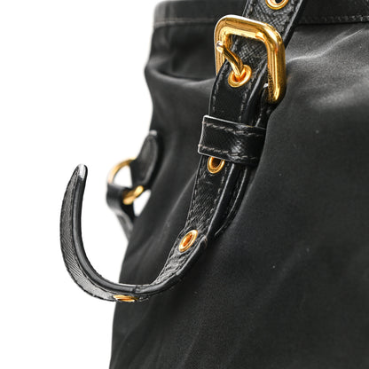 Prada Tessuto Nylon Saffiano Tote Black 11 of 13