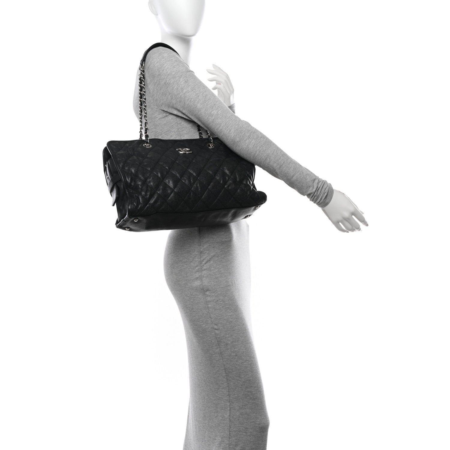 Chanel Caviar Quilted French Riviera Tote Black 2 of 20