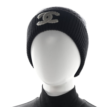 Chanel Cashmere CC Logo Beanie Hat  Black 2 of 5