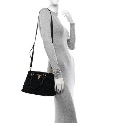 Prada Tessuto Nylon Gaufre Small Tote Black 2 of 13