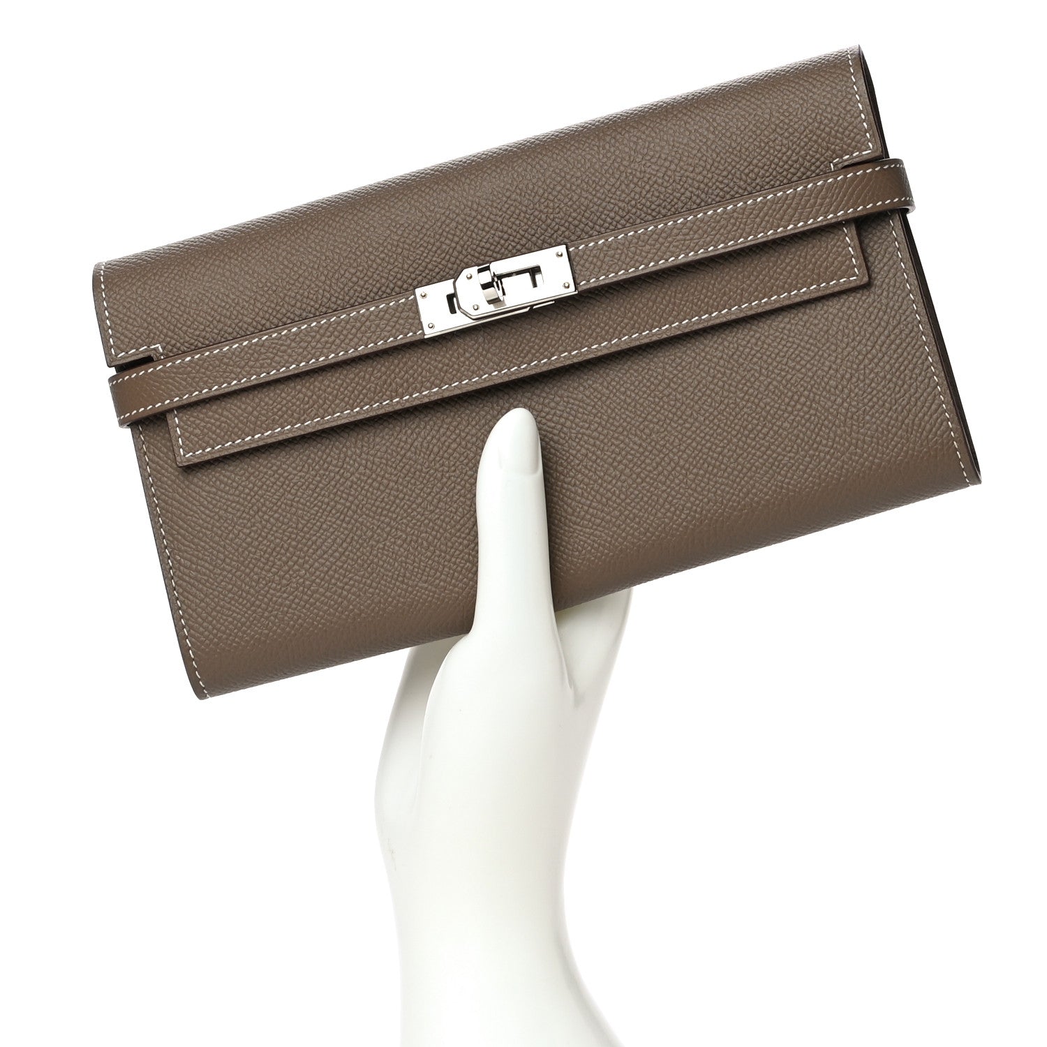 Hermes Epsom Kelly Longue Wallet Etoupe 2 of 11