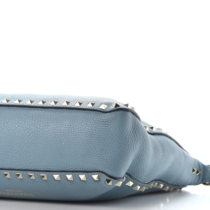 Valentino Garavani Pebbled Calfskin Small Rockstud Flip-Lock Messenger Bag Light Blue 7 of 8