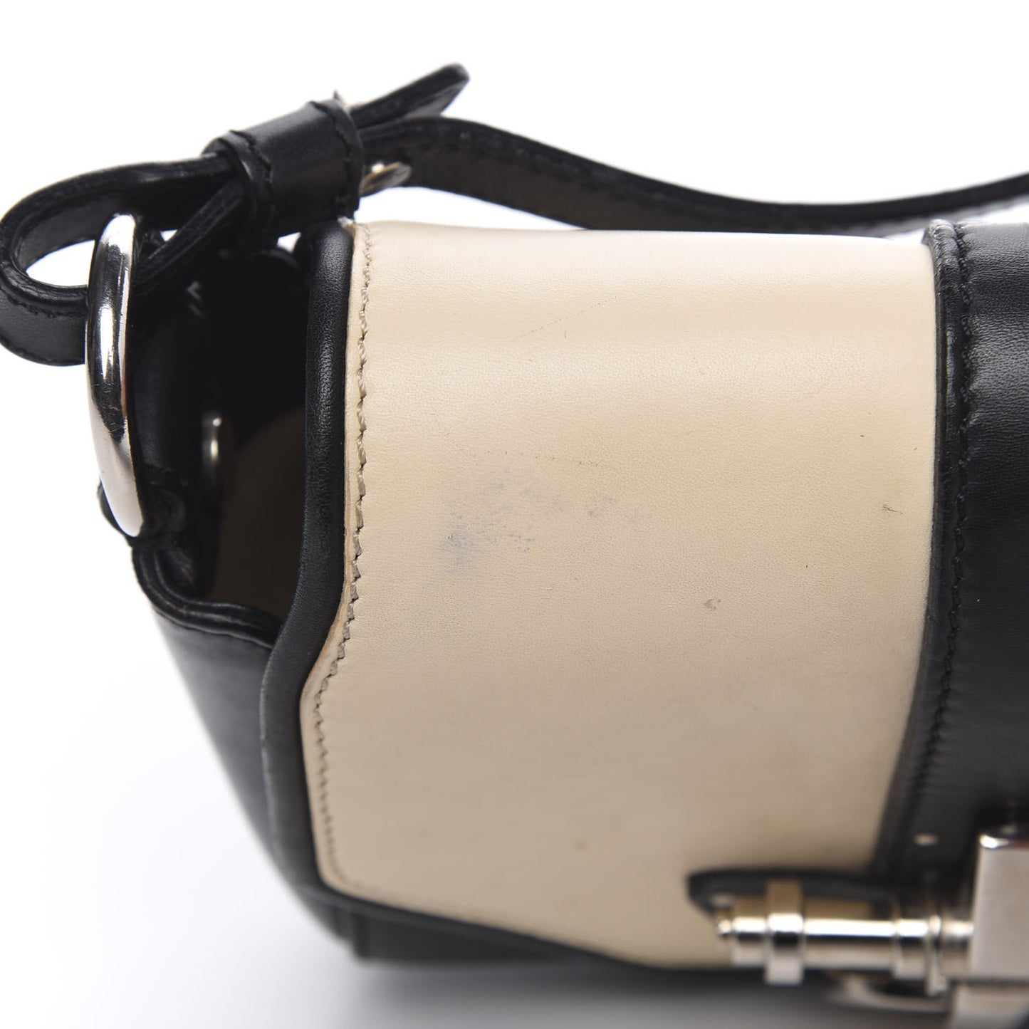 Lambskin Obsedia Shoulder Bag Beige Black