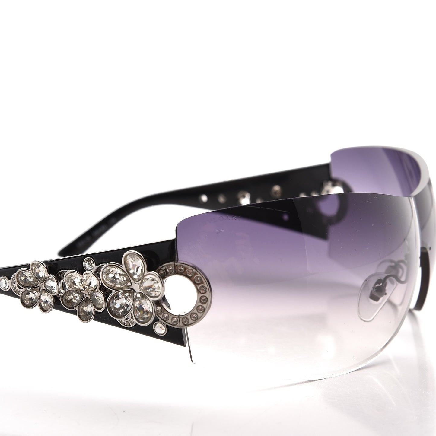 Crystal Flower Sunglasses 652-B Black