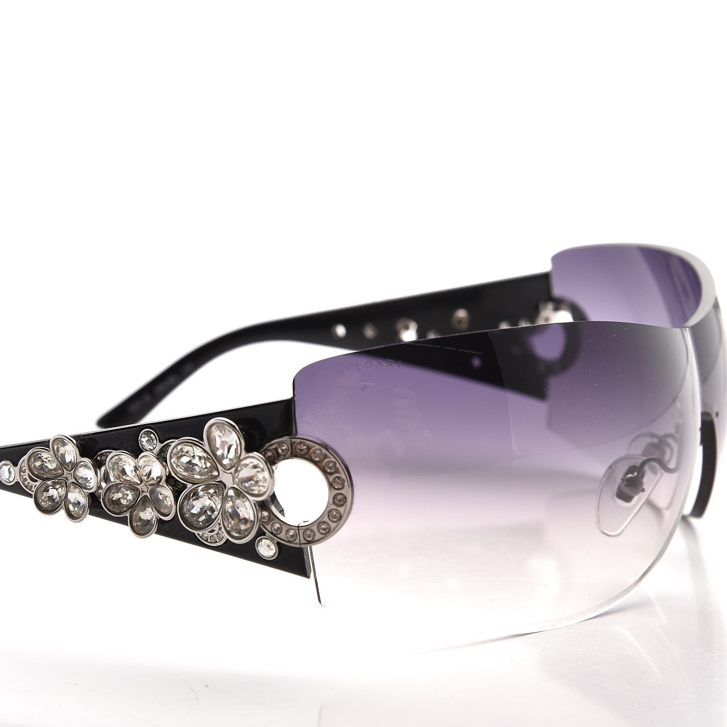 Bulgari Crystal Flower Sunglasses 652-B Black 8 of 10