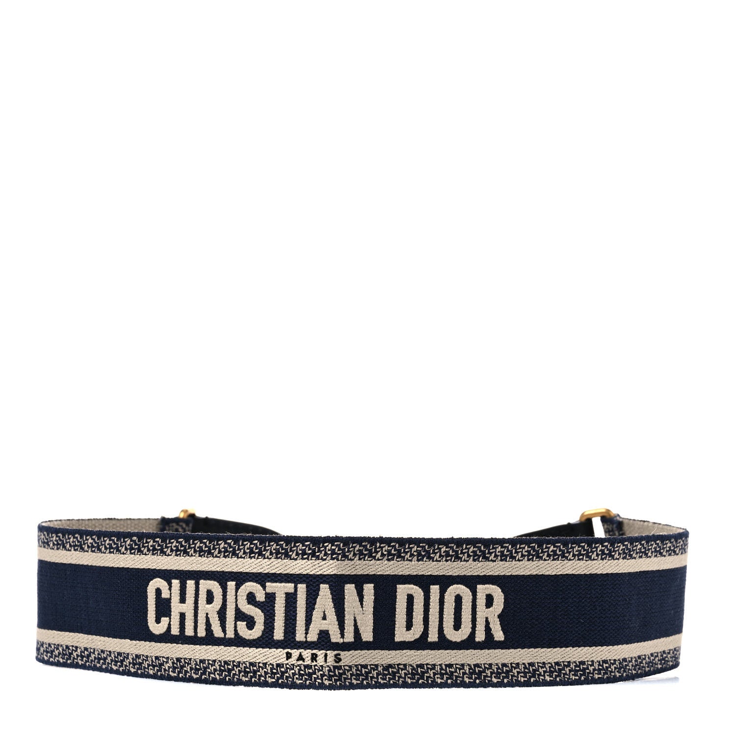 Christian Dior Canvas Embroidered Shoulder Strap Blue 2 of 6