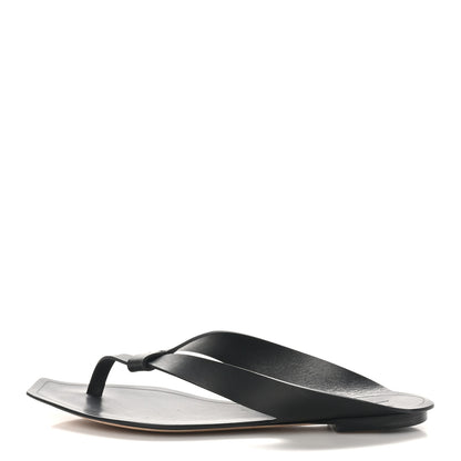 Saint Laurent Calfskin Tower 05 Slide Sandals 37.5 Black 1 of 10