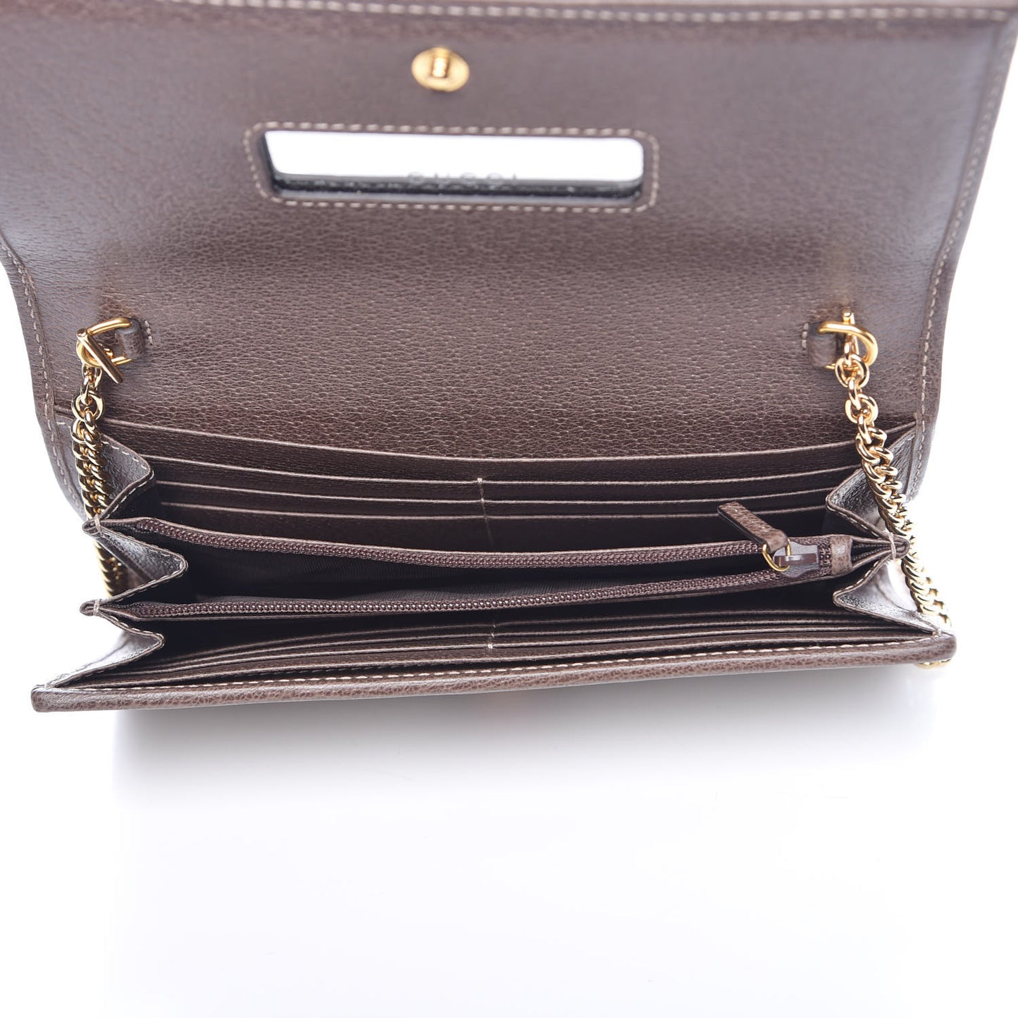 GG Supreme Monogram Web Ophidia Wallet On Chain Brown