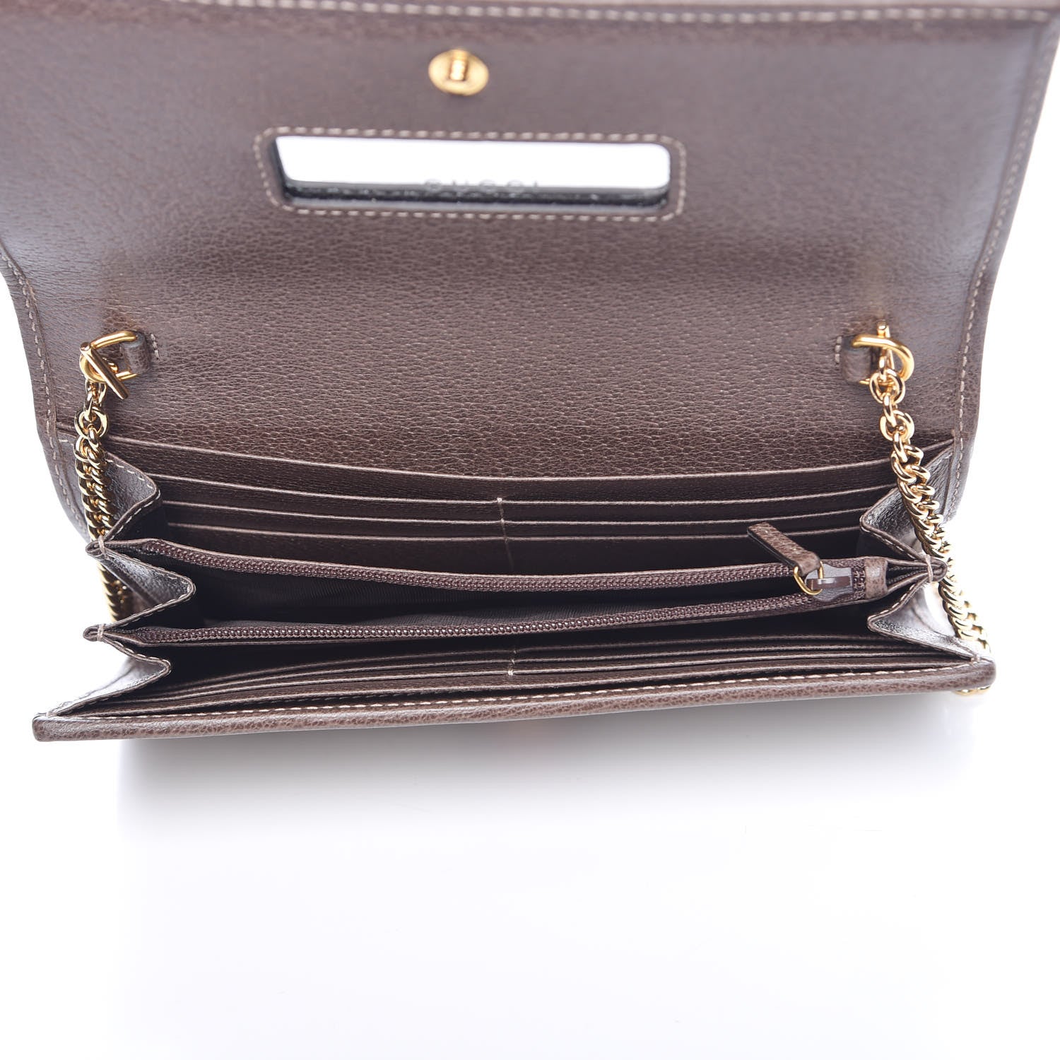Gucci GG Supreme Monogram Web Ophidia Wallet On Chain Brown 5 of 10