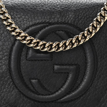 Gucci Pebbled Calfskin Small Soho Flap Crossbody Black 9 of 16