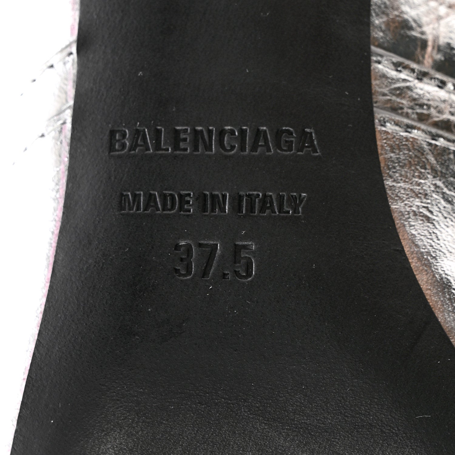 Balenciaga Metallic Agneau Arena Cagole 90mm Boots 37.5 Silver 6 of 10